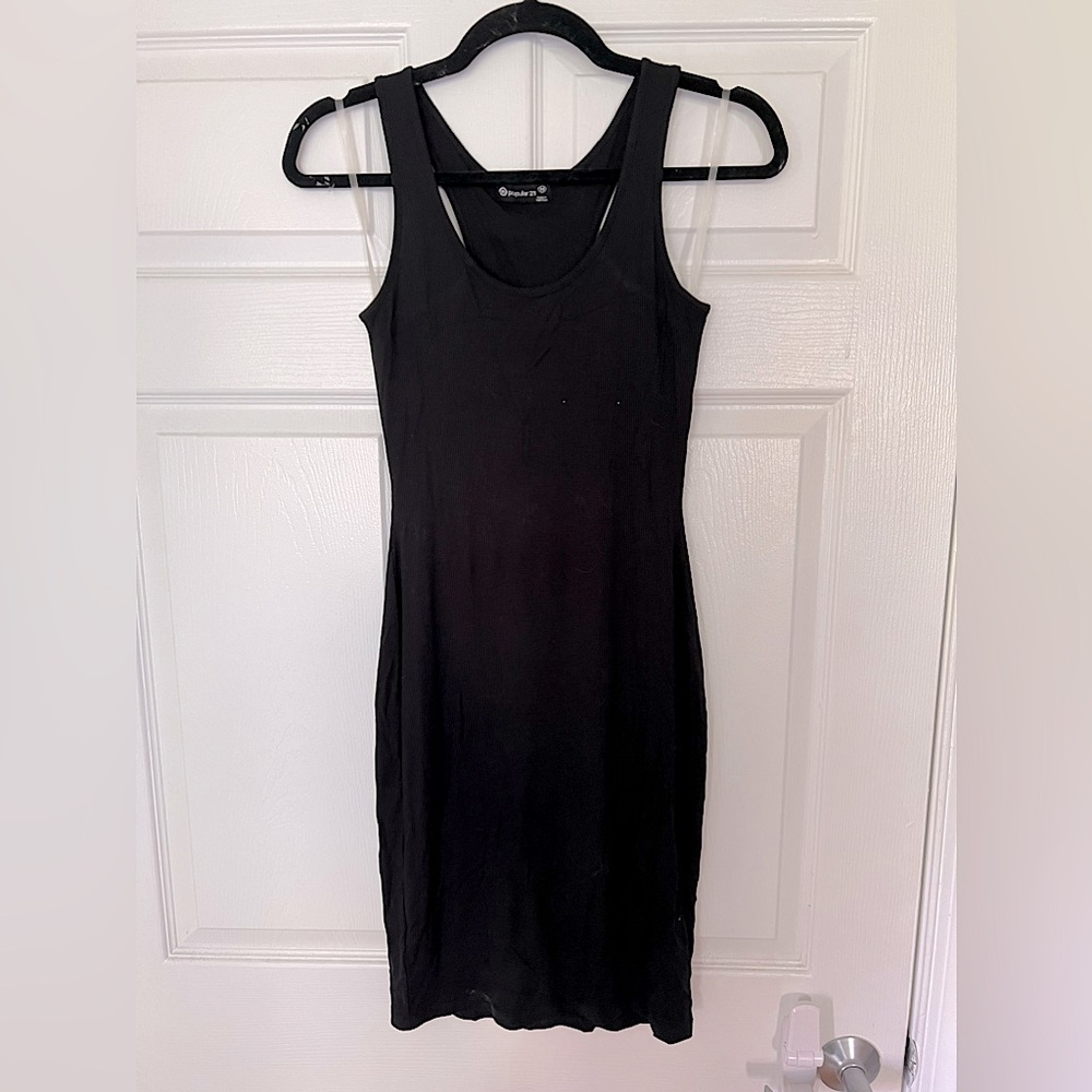 Women’s Black Bodycon/Ribbed Midi Dress